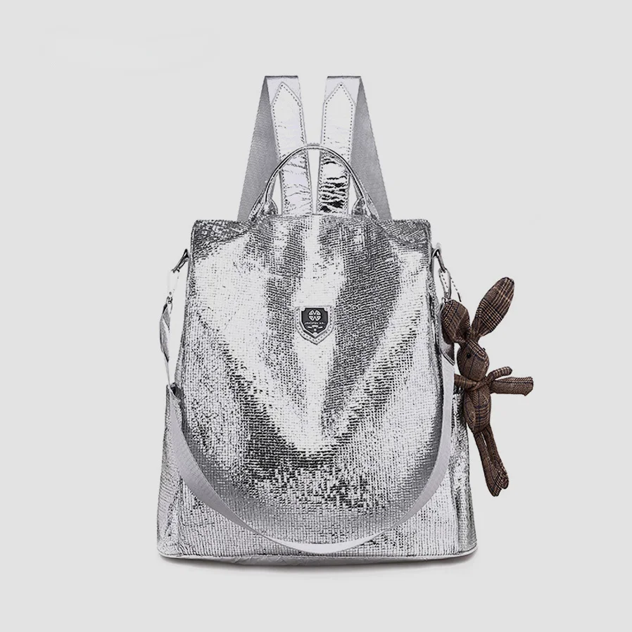 2022 New Casual Women Backpacks PU Leather Anti-Theft Black Backpack Girls School Shoulder Bag with Bear Black/Silver
2022 New Casual Women Backpacks PU Leather Anti-Theft Black Backpack Girls School Shoulder Bag with Bear Black/Silver