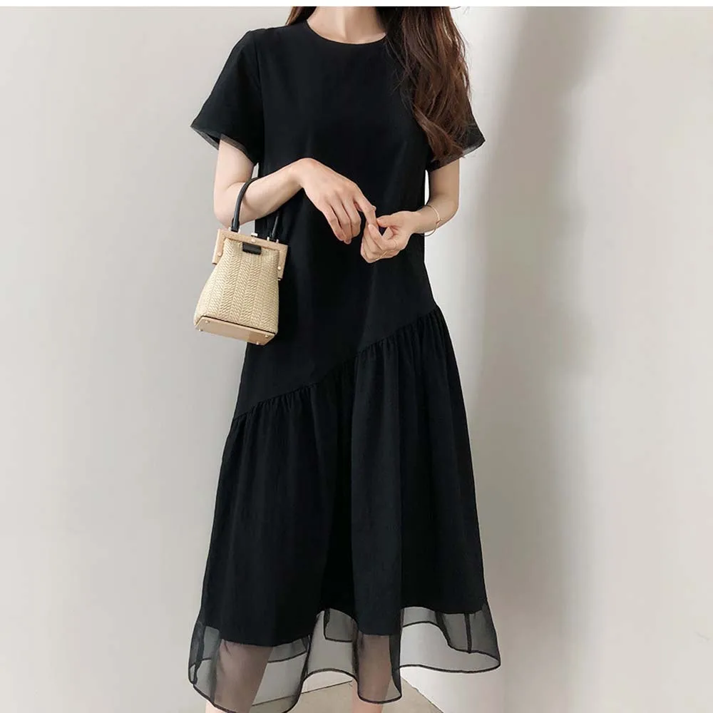 Fashion Chic Women Dress Fresh Casual Short Sleeve Lace Patchwork Slim Pullover Minimalism Japanese Style Ladies Leisure Dress
Fashion Chic Women Dress Fresh Casual Short Sleeve Lace Patchwork Slim Pullover Minimalism Japanese Style Ladies Leisure Dress
