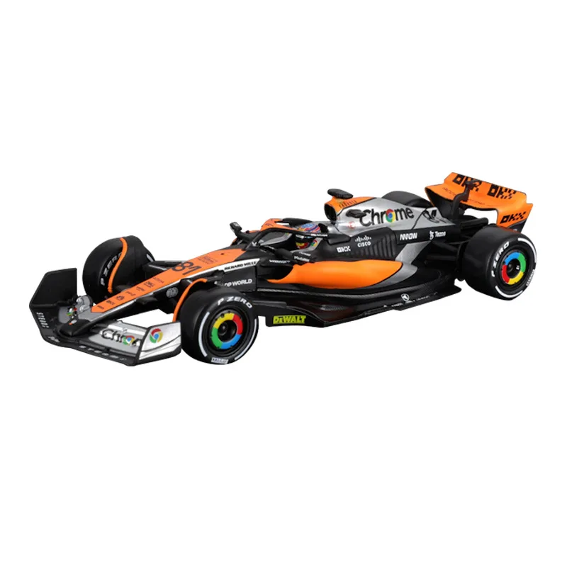 Лицензионный продукт MCL60 Burago 2023-1:43 F1 (с шлемом) Модель автомобиля из сплава 81 #