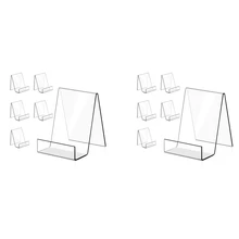 12PACK Acrylic Book Stand Clear Acrylic Display Easel Holder For Displaying Picture Albums, Books, Music Sheets(Small)