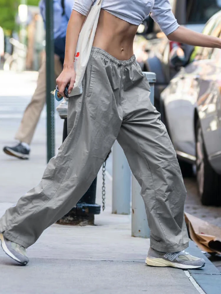 Gray Solid Basic Casual Baggy Trousers Women Elastic Low Waist Hippie Harem Pants Street Style Jogging Sweatpants Y2K
Gray Solid Basic Casual Baggy Trousers Women Elastic Low Waist Hippie Harem Pants Street Style Jogging Sweatpants Y2K