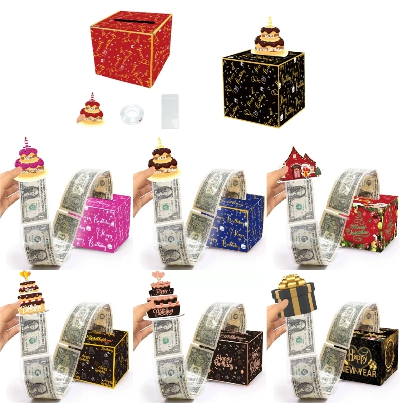 

Surprise Birthday Party Pull Out Money Box for Parites Creative Lucky Draw Box for All Age Christmas Gift Box PartyFavor