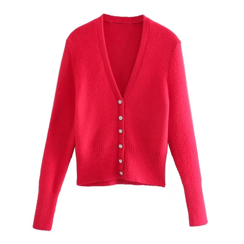 Huaxiafan Women Fashion Rhinestone Buttons Soft Touch Knit Cardigan Sweater Vintage V Neck Long Sleeve Outerwear Chic Tops
Huaxiafan Women Fashion Rhinestone Buttons Soft Touch Knit Cardigan Sweater Vintage V Neck Long Sleeve Outerwear Chic Tops