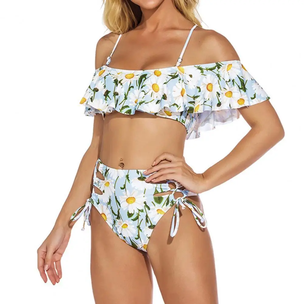 Swimsuit Push Up Bikini Spaghetti Straps Cross Bandage Flower Print Bikini Set Women Ruffle Bra High Waist Bottoms Swimwear
Swimsuit Push Up Bikini Spaghetti Straps Cross Bandage Flower Print Bikini Set Women Ruffle Bra High Waist Bottoms Swimwear