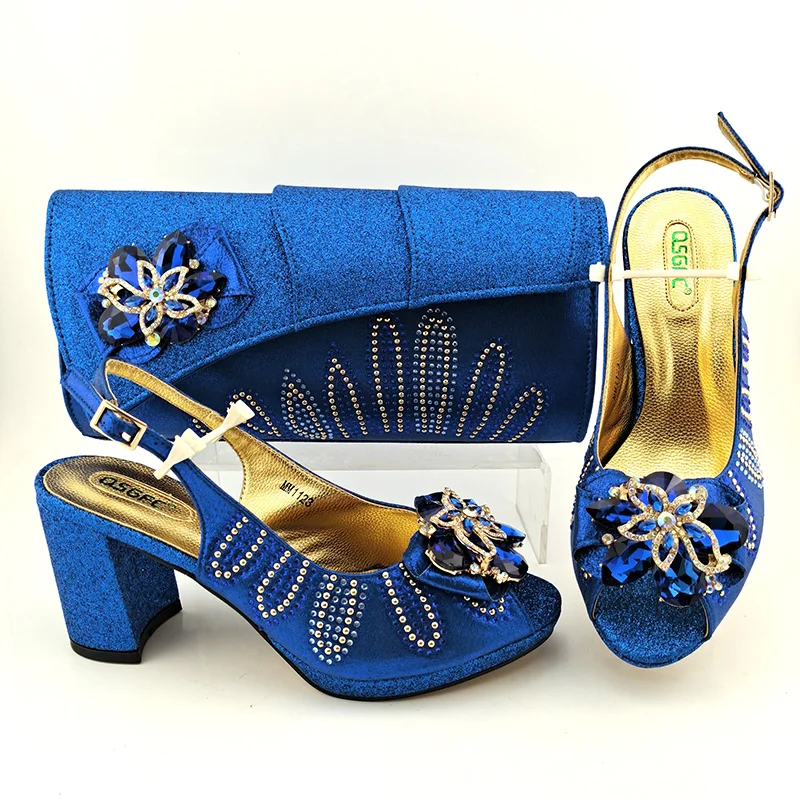 QSGFC 2023 Italian Design New Flower Blue Crystal and Metal Decorative Style High Heels African Women's Party Sandals Bag Set
QSGFC 2023 Italian Design New Flower Blue Crystal and Metal Decorative Style High Heels African Women's Party Sandals Bag Set