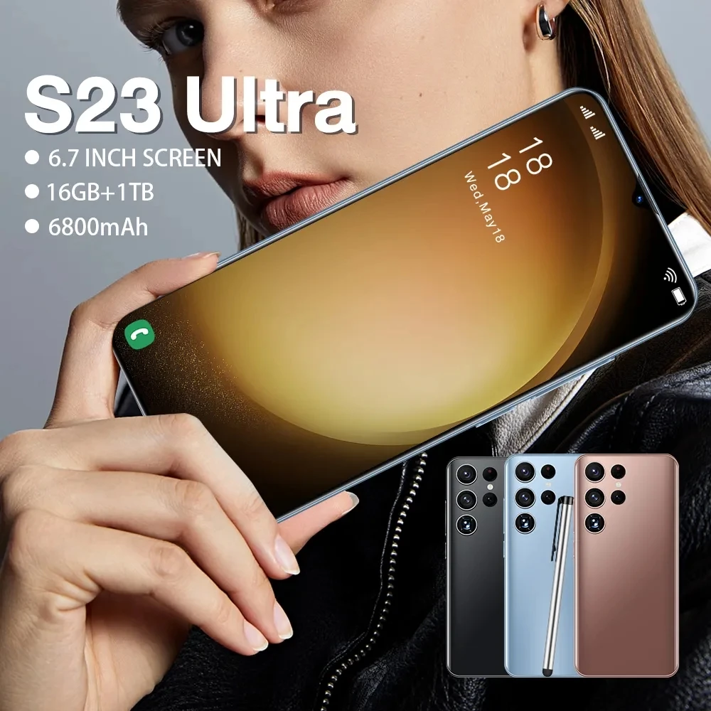 Смартфон глобальная версия S23, Android 6,7, Full Screen HD, Face ID, 16 ГБ + 1 ТБ, мобильный телефон с двумя Sim-картами
Смартфон глобальная версия S23, Android 6,7, Full Screen HD, Face ID, 16 ГБ + 1 ТБ, мобильный телефон с двумя Sim-картами