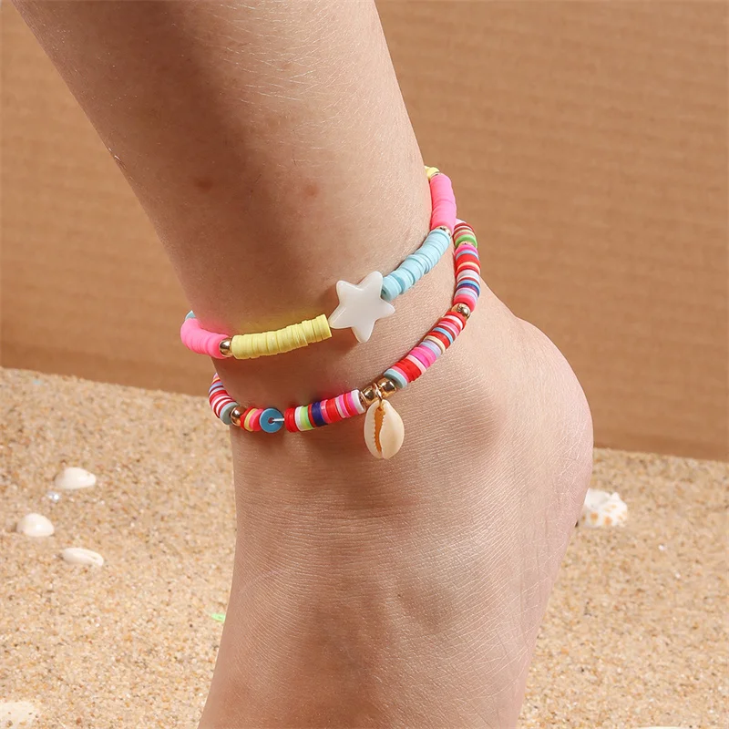 

Bohemian Multicolor Beads Anklet for Women Summer Beach Shell Starfish Charms Ankle Bracelet Foot Leg Chain Girls Jewelry Gifts