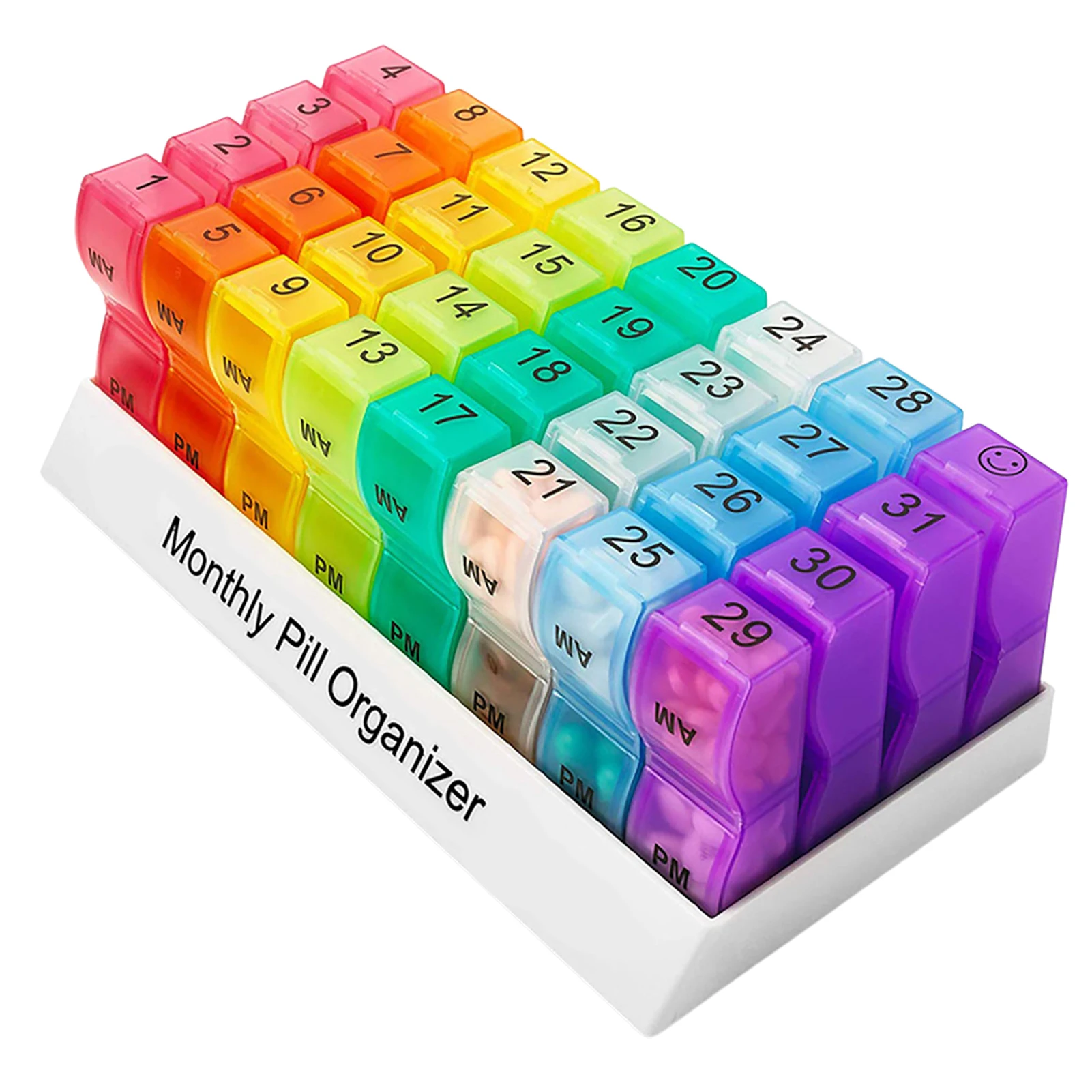 Monthly Pill Organizer Am/Pm One Month Pill Box Cases With 31 Day AM PM Daily Twice A Day Compartments For Vitamin Fish Oil
Monthly Pill Organizer Am/Pm One Month Pill Box Cases With 31 Day AM PM Daily Twice A Day Compartments For Vitamin Fish Oil