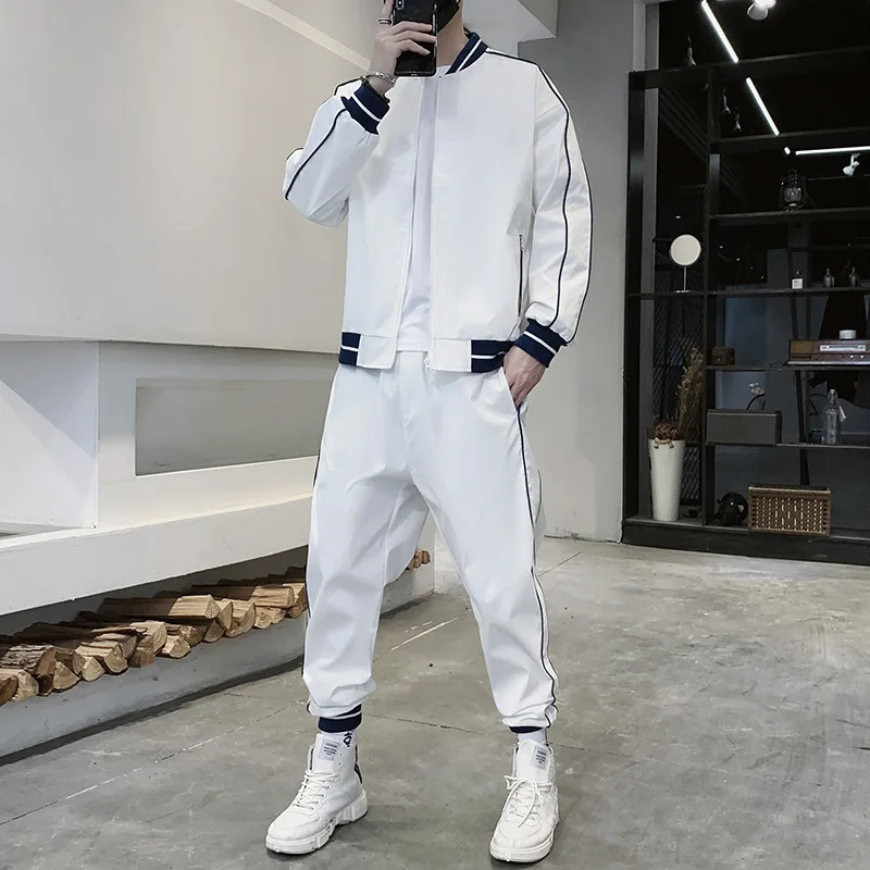 Men Outfit Set 2022 New Spring Black White Tracksuit Men Streetwear Baseball Jacket+Pants 2 Piece Jogger Sets Casual Sweat Suits
Men Outfit Set 2022 New Spring Black White Tracksuit Men Streetwear Baseball Jacket+Pants 2 Piece Jogger Sets Casual Sweat Suits