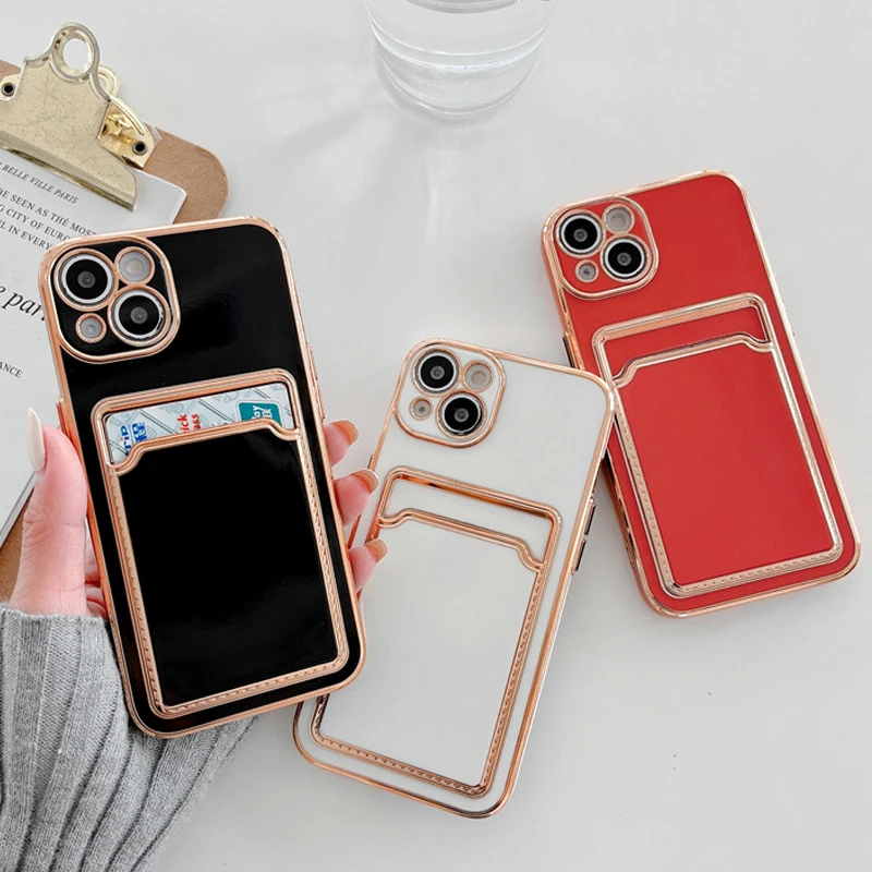 Luxury Electroplated Card Bag Phone Case For iphone 13 12 11 Pro XS Max XR X SE 3 2 2020 8 7 Plus ShockProof Soft TPU Back Cover
Luxury Electroplated Card Bag Phone Case For iphone 13 12 11 Pro XS Max XR X SE 3 2 2020 8 7 Plus ShockProof Soft TPU Back Cover