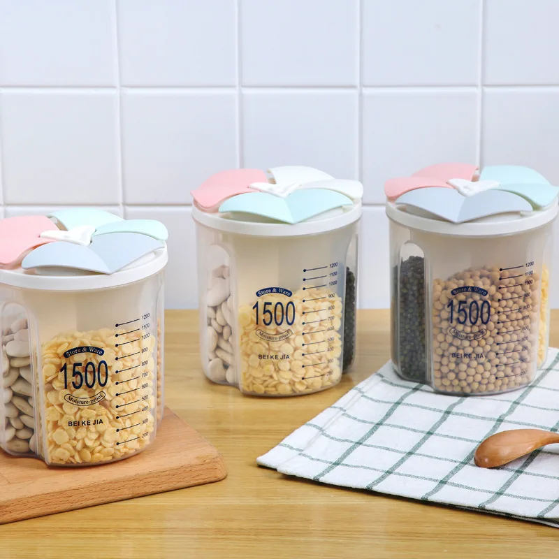 1500ml Home Kitchen Sealed Storage Box Cereal Dispenser Food Storage Tank Rotating Dry Food Cups Flour Grain Container Case
1500ml Home Kitchen Sealed Storage Box Cereal Dispenser Food Storage Tank Rotating Dry Food Cups Flour Grain Container Case