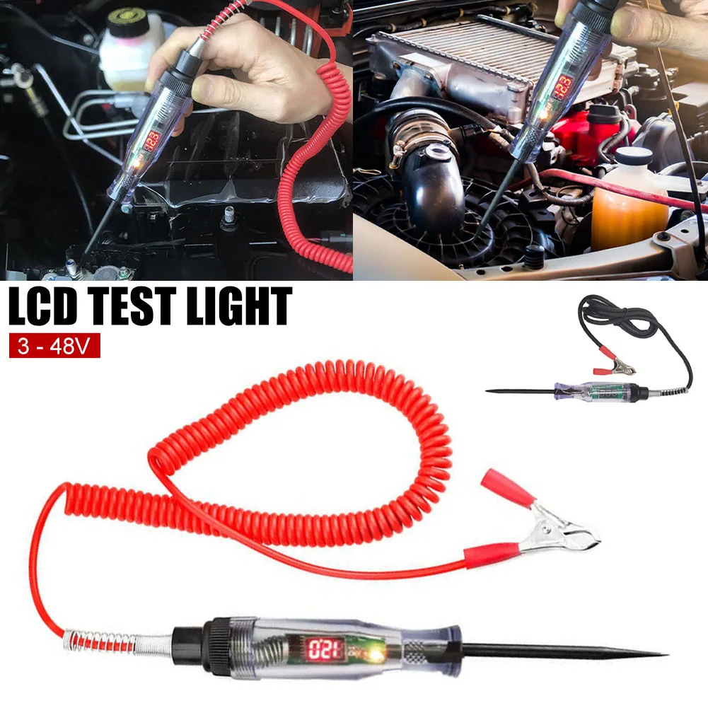 6-24V LCD Circuit Tester Test Light with Extendable Spring Wire Coil Car Truck Low Voltage Light Test Pen Diagnostic Tool
6-24V LCD Circuit Tester Test Light with Extendable Spring Wire Coil Car Truck Low Voltage Light Test Pen Diagnostic Tool