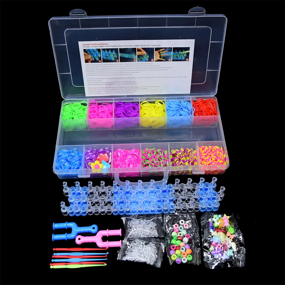 Rubber Loom Band Weaving Set Rainbow Elastic Band Braided Bracelet Ponytail Fixer DIY Material Craft Handmade Toys Gift for Girl
Rubber Loom Band Weaving Set Rainbow Elastic Band Braided Bracelet Ponytail Fixer DIY Material Craft Handmade Toys Gift for Girl