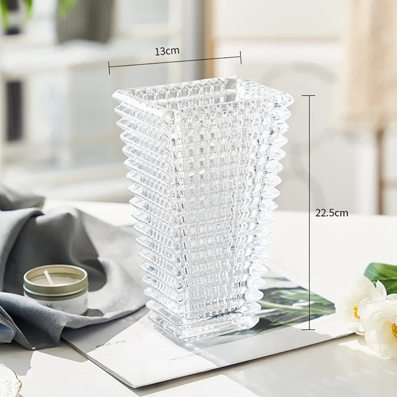 Nordic Luxury Crystal Vase Flower Arrangement Container Desktop Decoration Rectangular Flower Arrangement Vases
Nordic Luxury Crystal Vase Flower Arrangement Container Desktop Decoration Rectangular Flower Arrangement Vases