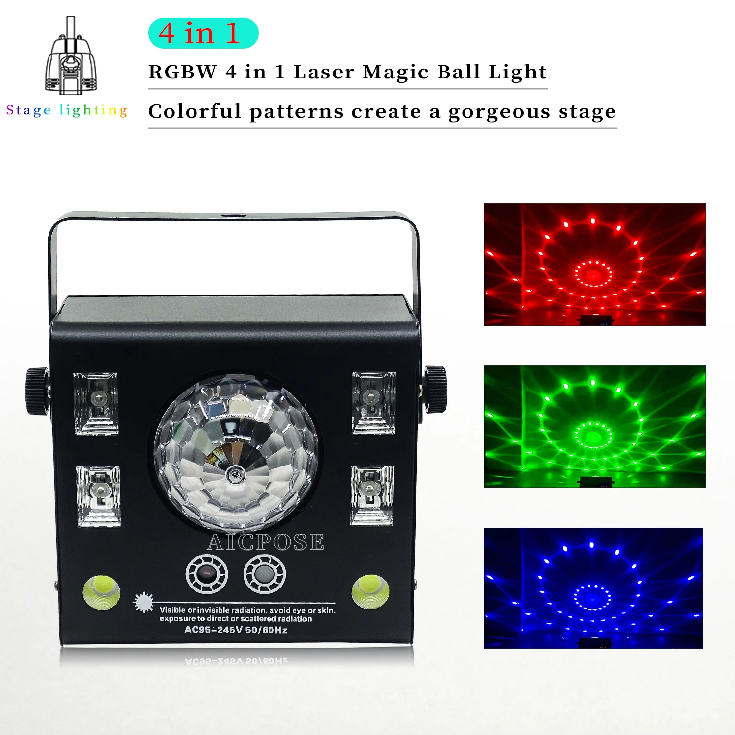 4 in 1 Laser Projector LED Strobe Flash RGBW Laser Magic Ball Light Rotating Pattern Light for Party Disco DJ
4 in 1 Laser Projector LED Strobe Flash RGBW Laser Magic Ball Light Rotating Pattern Light for Party Disco DJ