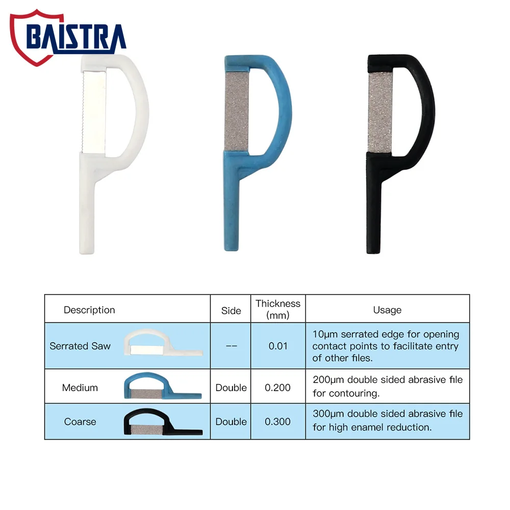 Dental Orthodontic Interproximal Enamel Reduction IPR Automatic Strip Serrated Saw Medium Coarse Double Side
Dental Orthodontic Interproximal Enamel Reduction IPR Automatic Strip Serrated Saw Medium Coarse Double Side