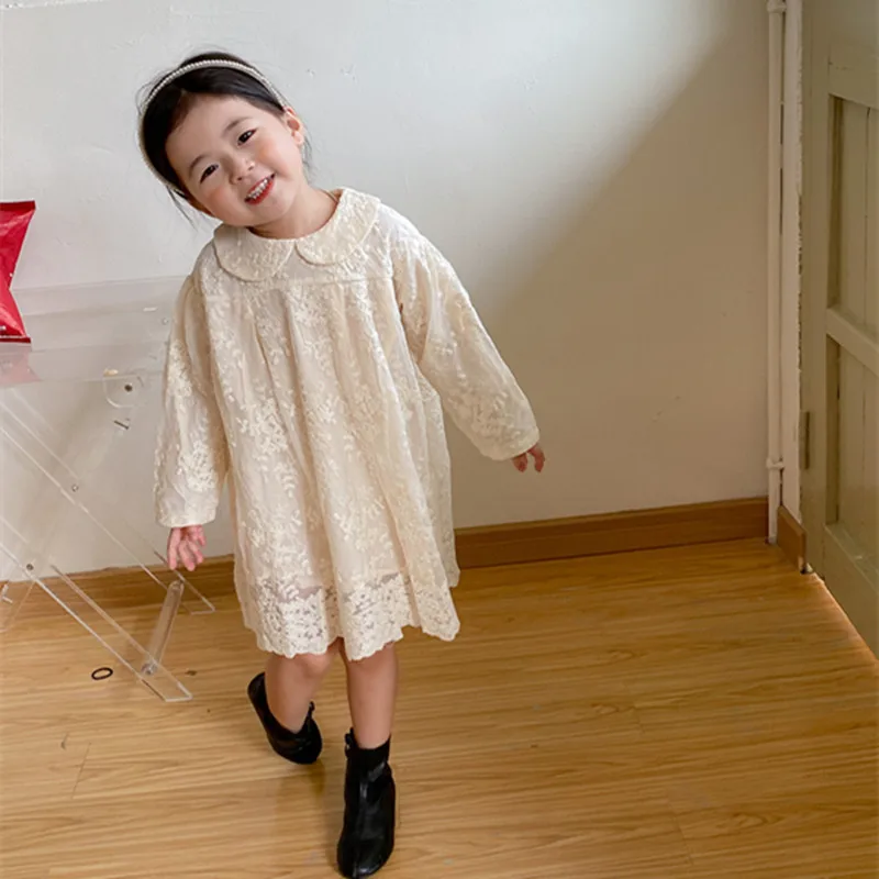 2022 Fall ins Kids Girl New Korean Style Girls Doll Collar Lace Dress Plain Beige Long-sleeved Mori Classic Baby Princess Dress
2022 Fall ins Kids Girl New Korean Style Girls Doll Collar Lace Dress Plain Beige Long-sleeved Mori Classic Baby Princess Dress