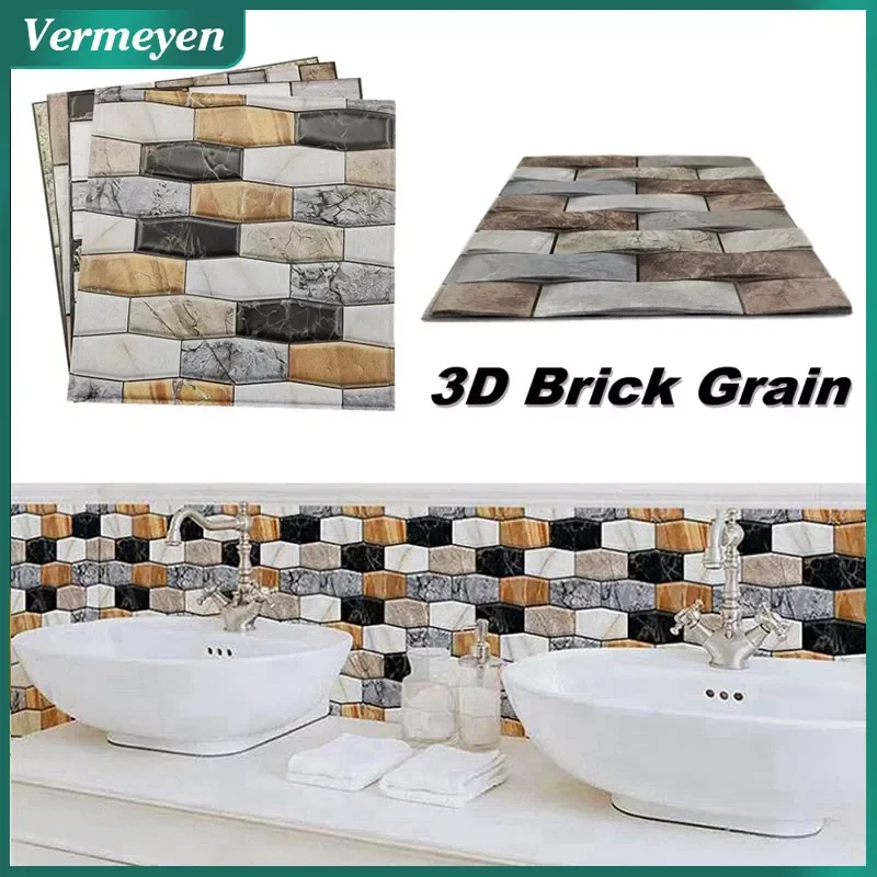 10/20pcs 3D Wall Sticker Marble Pattern PVC Waterproof Self-Adhesive Wall Paper 30x30cm Brick Grain Bathroom Wall Stickers
10/20pcs 3D Wall Sticker Marble Pattern PVC Waterproof Self-Adhesive Wall Paper 30x30cm Brick Grain Bathroom Wall Stickers
