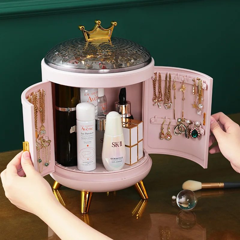 Makeup Organizer Box Rotate Dust-proof Large Capacity Dressing Table Household Desktop Skin Care Product Rack Jewelry Organizer
Makeup Organizer Box Rotate Dust-proof Large Capacity Dressing Table Household Desktop Skin Care Product Rack Jewelry Organizer