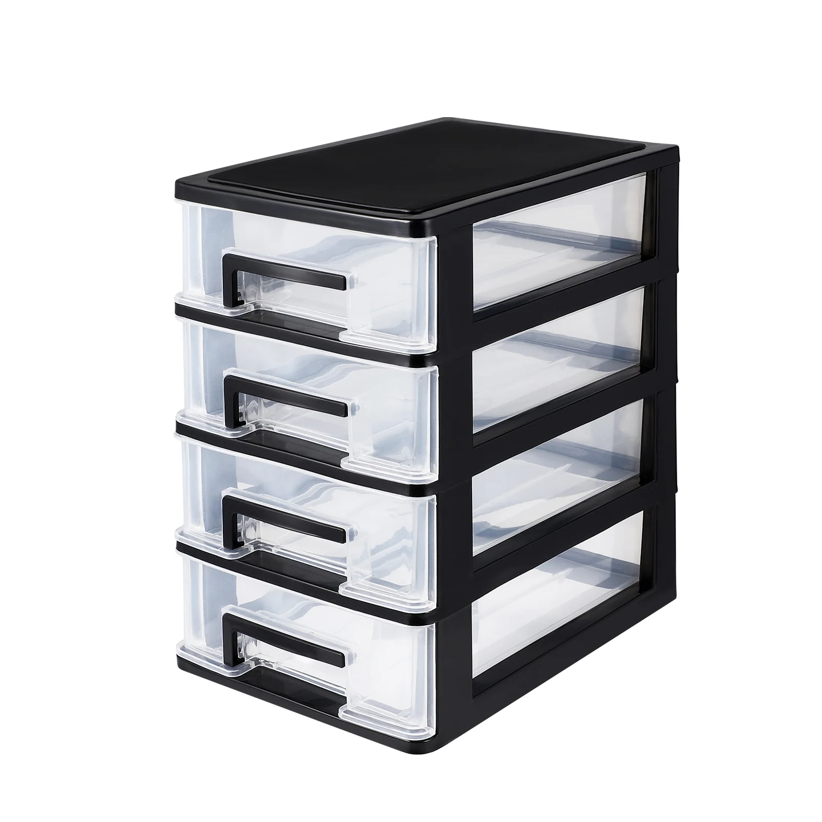

Four- layer Desktop Drawer Storage, Drawer Storage Containers, 61 x 83 x6 in ( Black and Transparent )