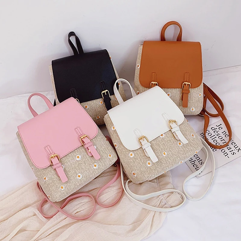 Популярная женская Соломенная Сумка Kf-Little Daisy, модный тканый кожаный рюкзак, школьная сумка для студентов, дорожный пляжный рюкзак
Популярная женская Соломенная Сумка Kf-Little Daisy, модный тканый кожаный рюкзак, школьная сумка для студентов, дорожный пляжный рюкзак