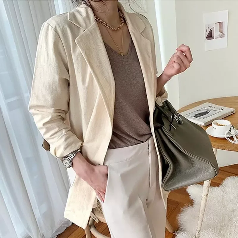 Free shipping Cotton Linen Blazer Women Jackets Casual Pocket Loose Elegant Female Office Suit Blazers Coat Solid Khaki Outwear
Free shipping Cotton Linen Blazer Women Jackets Casual Pocket Loose Elegant Female Office Suit Blazers Coat Solid Khaki Outwear