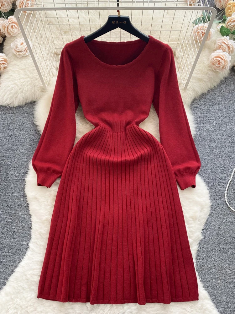 

Женское шифоновое платье-пуловер Aibeautyer, повседневное однотонное облегающее платье трапециевидной формы с круглым вырезом, длиной до середины икры, на весну-лето