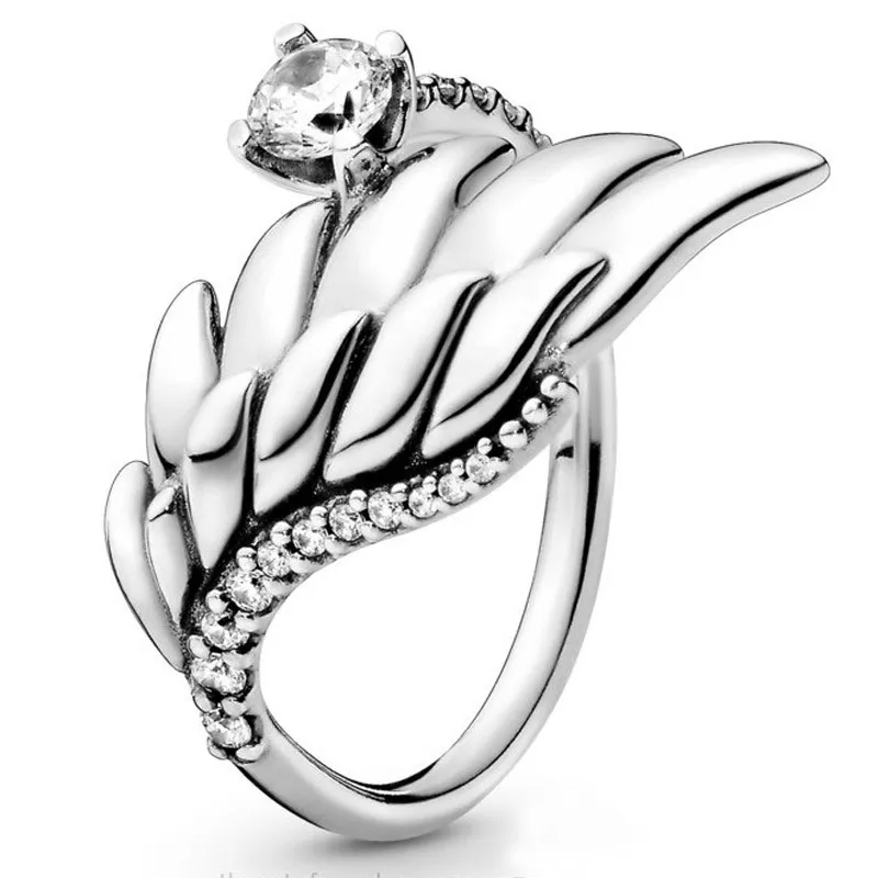 Authentic 925 Sterling Silver Sparkling Angel Wings Feathers With Crystal Ring For Women Wedding Party Europe Fashion Jewelry
Authentic 925 Sterling Silver Sparkling Angel Wings Feathers With Crystal Ring For Women Wedding Party Europe Fashion Jewelry
