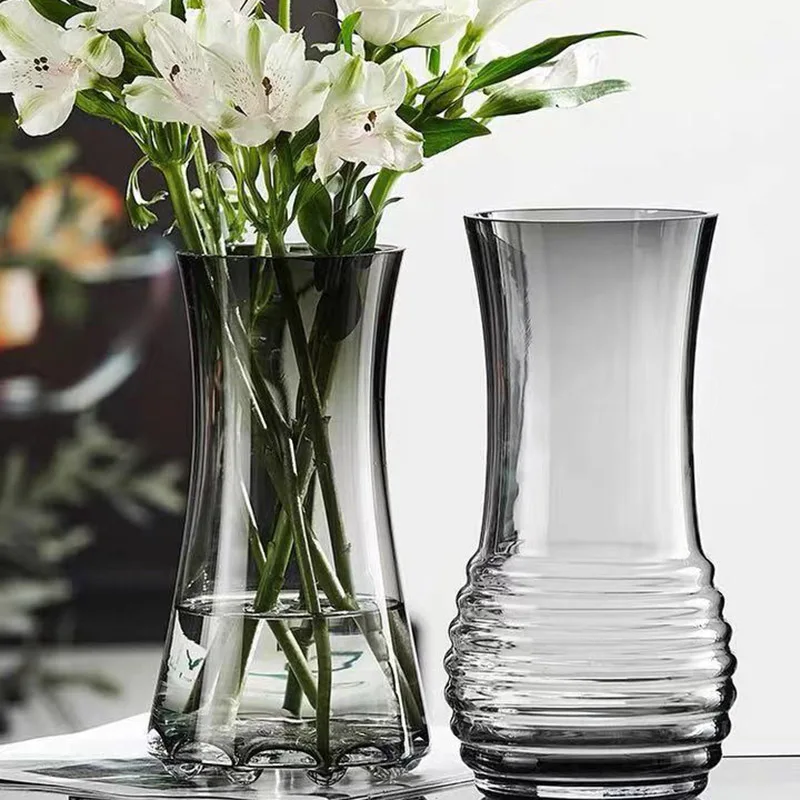 

Стеклянная ваза в стиле Ins, стеклянные прозрачные засушенные цветы для гостиной, аксессуары для украшения дома, цветочные вазы с широким гор...
