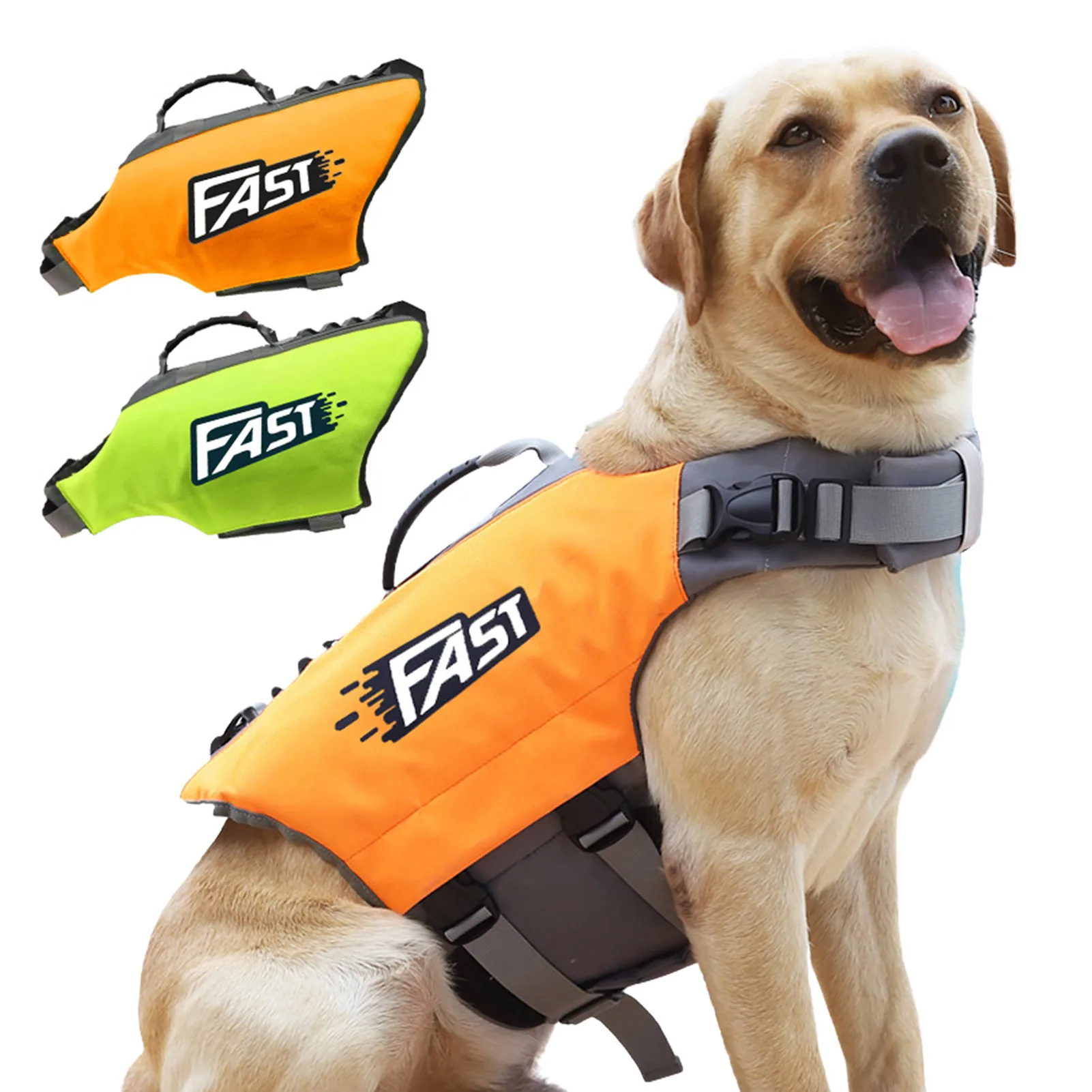 

Спасательные жилеты для собак Ripstop, Регулируемый защитный жилет с улучшенной плавучестью и спасательной ручкой, спасательный жилет для соб...