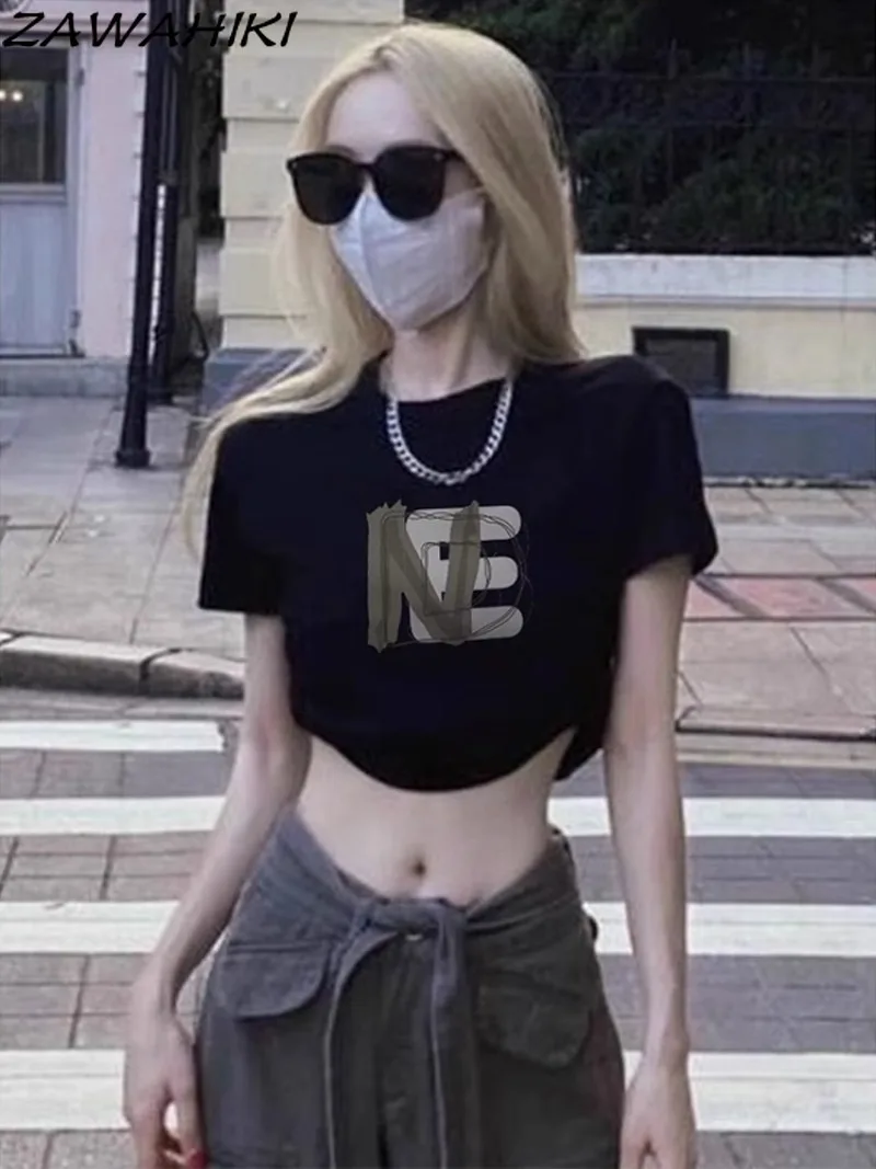 Short Sleeve Summer New Designed Chic Slim T Shirt Women Sweet Y2K Aesthetic Fashion Vintage O-neck Casual Letter Print Crop Top
Short Sleeve Summer New Designed Chic Slim T Shirt Women Sweet Y2K Aesthetic Fashion Vintage O-neck Casual Letter Print Crop Top