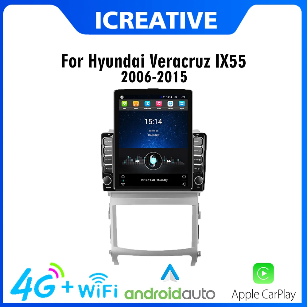 For Hyundai Veracruz Ix55 2006 - 2015 2 Din 9.7" Tesla Screen Car Multimedia Player 4G Carplay GPS Navigator Android Autoradio 
For Hyundai Veracruz Ix55 2006 - 2015 2 Din 9.7" Tesla Screen Car Multimedia Player 4G Carplay GPS Navigator Android Autoradio