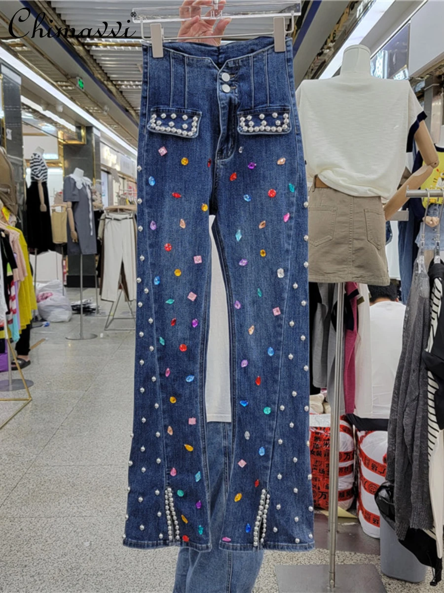 Exquisite Rhinestone Jeans 2022 Autumn New Korean Fashion Double Pocket Retro Denim High Waist Slimming Straight Pants Women
Exquisite Rhinestone Jeans 2022 Autumn New Korean Fashion Double Pocket Retro Denim High Waist Slimming Straight Pants Women