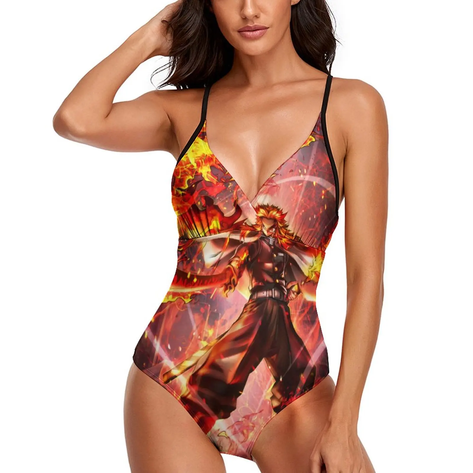 Demon Slayer Swimsuit Rengoku Kyojuro Anime Colorful Swimwear One Piece Design Bodysuit Push Up Monokini Lace Up Beach Outfits
Demon Slayer Swimsuit Rengoku Kyojuro Anime Colorful Swimwear One Piece Design Bodysuit Push Up Monokini Lace Up Beach Outfits