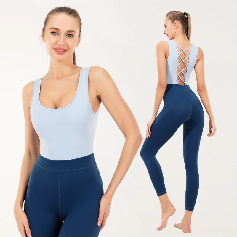 One-Piece Seamless Sports Suits Back Cross Straps Fitness Jumpsuits Beautiful Back Yoga Sets with Chest Pads Female Yoga Clothes
One-Piece Seamless Sports Suits Back Cross Straps Fitness Jumpsuits Beautiful Back Yoga Sets with Chest Pads Female Yoga Clothes