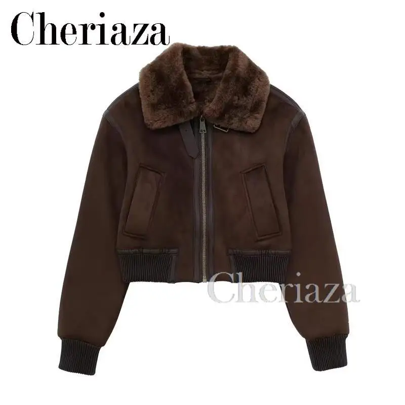 Cheriaza 2023 Autumn Winter Women New Solid Color Lapel Fashion Versatile Two-sided Thick Jacket Outwear Zipper Chic Tops Coat
Cheriaza 2023 Autumn Winter Women New Solid Color Lapel Fashion Versatile Two-sided Thick Jacket Outwear Zipper Chic Tops Coat