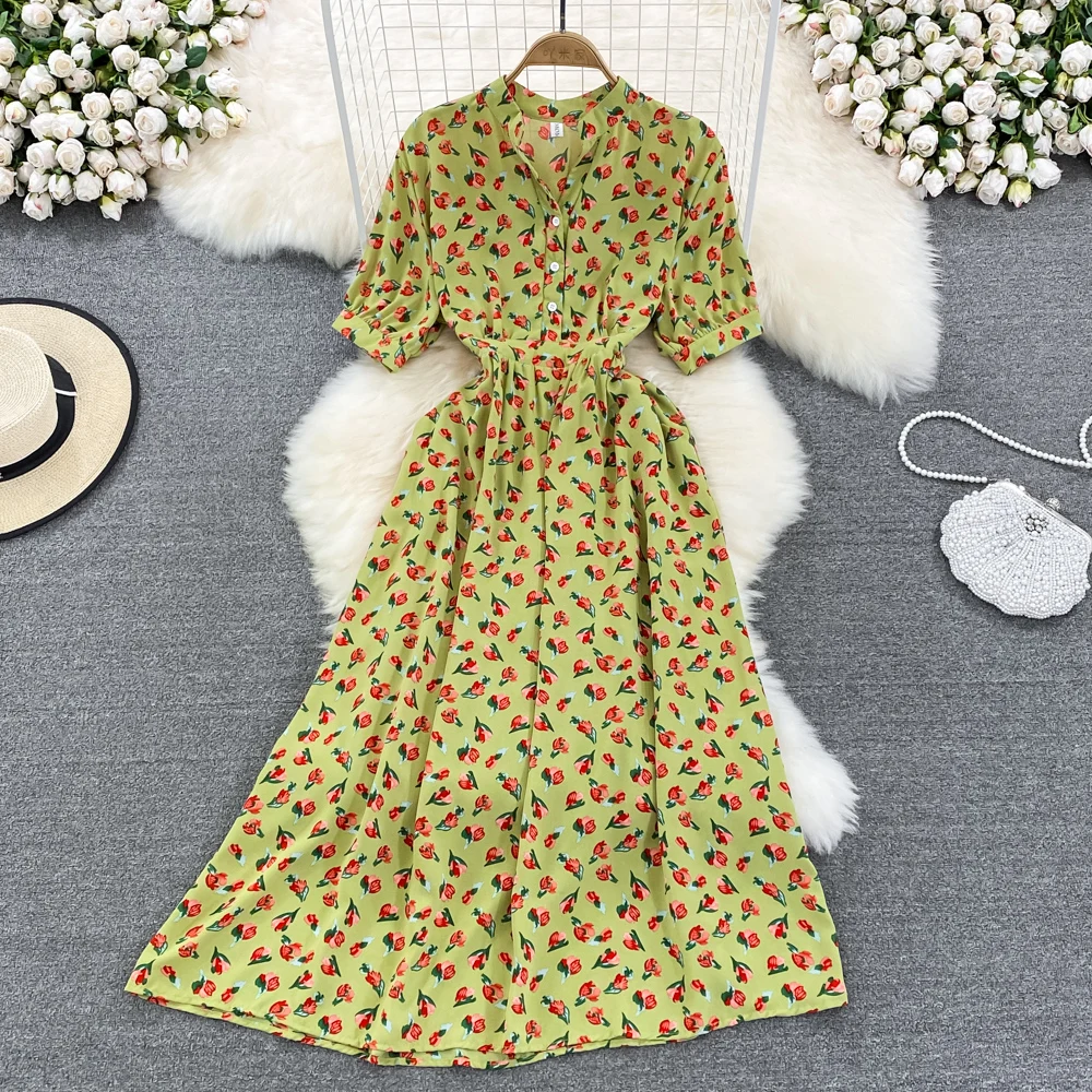 2022 Summer New Retro V-neck Waist Thin A-line Dress Elegant Temperament Seaside Vacation Swing Long Dress Summer Dress
2022 Summer New Retro V-neck Waist Thin A-line Dress Elegant Temperament Seaside Vacation Swing Long Dress Summer Dress