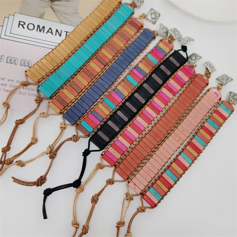 New European and American Popular Beaded Energy Bracelet Creative Colorful Natural Stone Woven Leather Bracelet Wholesale
New European and American Popular Beaded Energy Bracelet Creative Colorful Natural Stone Woven Leather Bracelet Wholesale