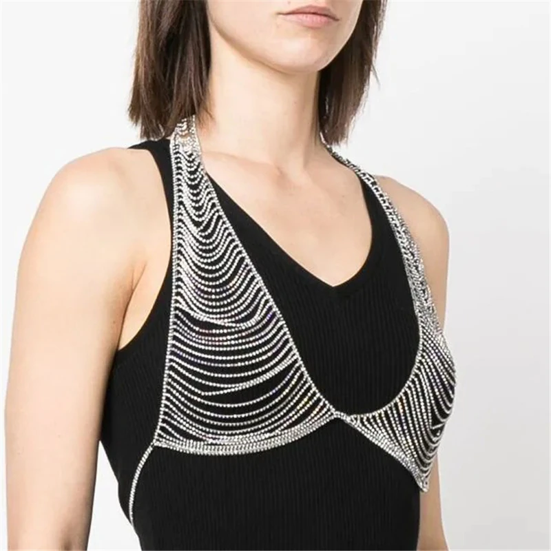 INS Fashion Multilayer Rhinestone Tassel Chest Chain Ladies Party Dinner Sexy Shining Rhinestone Bra Top Body Chain Jewelry Gift
INS Fashion Multilayer Rhinestone Tassel Chest Chain Ladies Party Dinner Sexy Shining Rhinestone Bra Top Body Chain Jewelry Gift