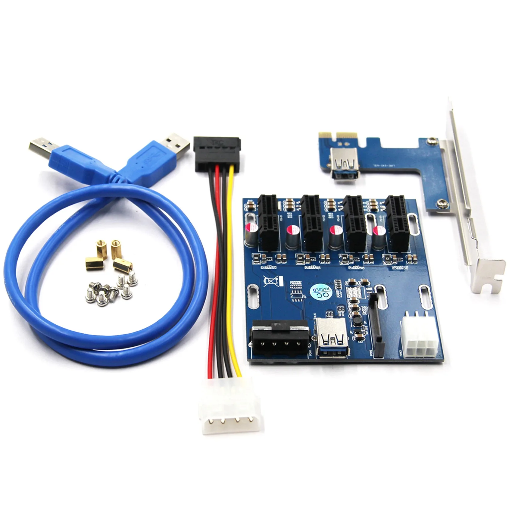 PCIE 1 to 4 PCI Express Riser Card 1X Slot Riser Card Mini-ITX to External 4 PCIE Slot Adapter PCIE Port Multiplier Card
PCIE 1 to 4 PCI Express Riser Card 1X Slot Riser Card Mini-ITX to External 4 PCIE Slot Adapter PCIE Port Multiplier Card
