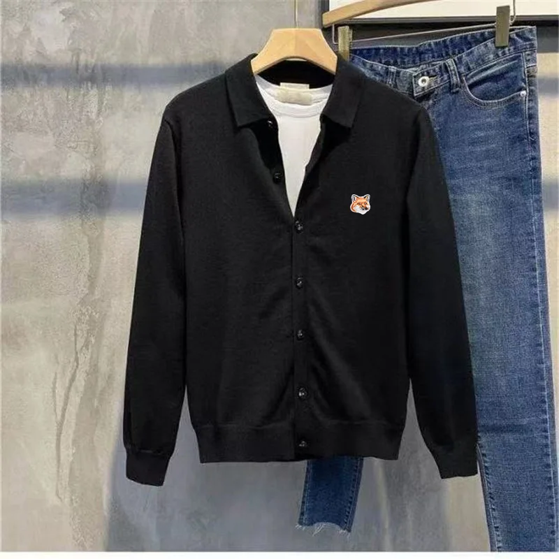 Mens Sweater Fashion Brand Maison Fox Mascot Embroidery Logo Cardigan Street Fashion Male Sweater Knitted Pullover Knit Sweater
Mens Sweater Fashion Brand Maison Fox Mascot Embroidery Logo Cardigan Street Fashion Male Sweater Knitted Pullover Knit Sweater