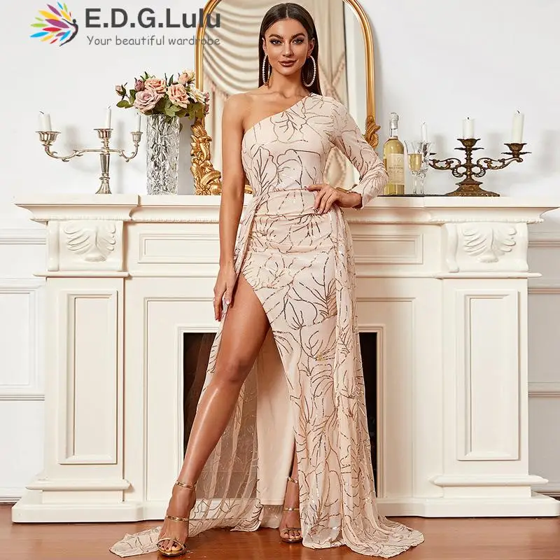 EDGLuLu Sexy One Shoulder Long Sleeve Evening Dresses Elegant Backless Print Sequins Mermaid Gown For Women Party Dresses 0821
EDGLuLu Sexy One Shoulder Long Sleeve Evening Dresses Elegant Backless Print Sequins Mermaid Gown For Women Party Dresses 0821