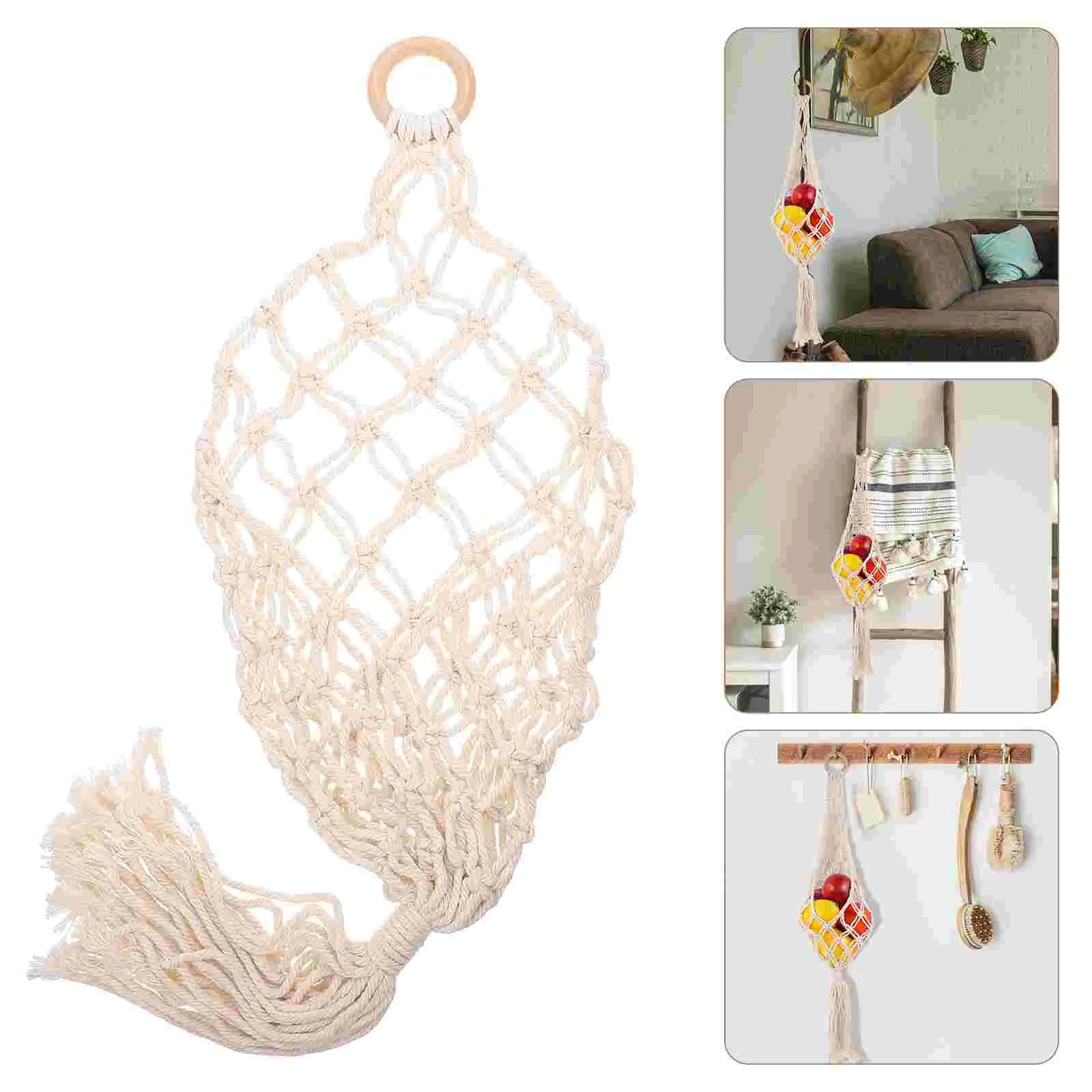 Fruit Basket Macrame Hanging Hammock Wall Hanger Holder Kitchen Storage Vegetable Rope Fruits Cotton Woven Garlic Organizer 
Fruit Basket Macrame Hanging Hammock Wall Hanger Holder Kitchen Storage Vegetable Rope Fruits Cotton Woven Garlic Organizer