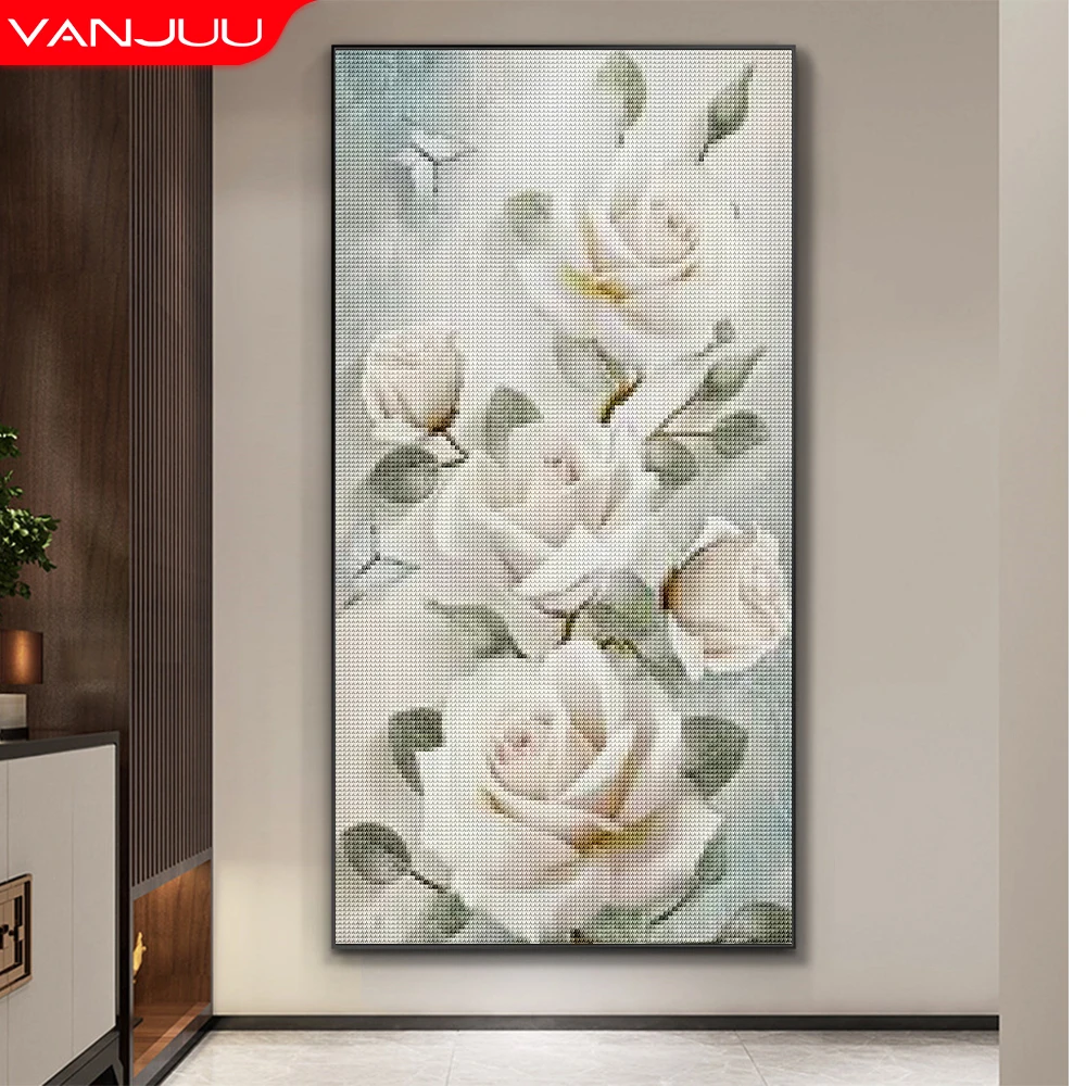 5D Diamond Painting White Rose Diamond Embroidery Round Floral Cross Stitch Kit Home Decor Rhinestone Painting Gift
5D Diamond Painting White Rose Diamond Embroidery Round Floral Cross Stitch Kit Home Decor Rhinestone Painting Gift