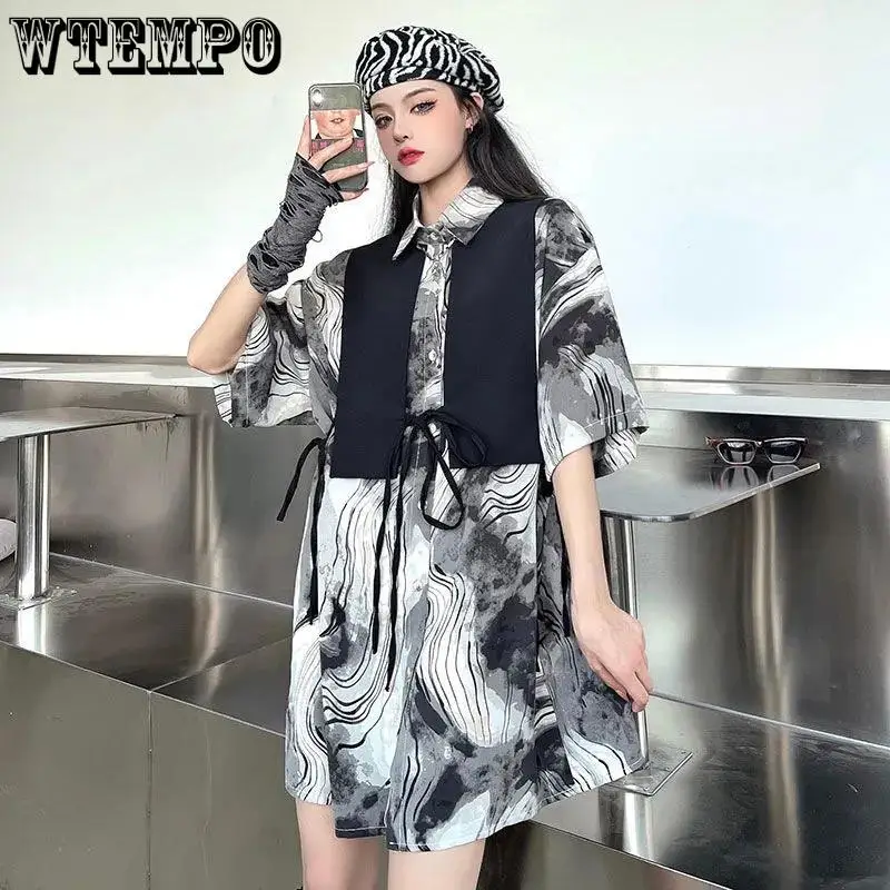 Dark Veins Short Sleeve Shirt Vest Two Piece Set Women Polo Shirt Vintage Loose Top High Street Wear Fashion Punk Wholesale
Dark Veins Short Sleeve Shirt Vest Two Piece Set Women Polo Shirt Vintage Loose Top High Street Wear Fashion Punk Wholesale