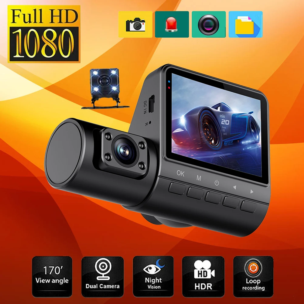1080P Car Dash Cam Front Inside Rear 3 Channel Car Recording Camera Loop Recording Night Vison G-Sensor 24h Parking Monitoring
1080P Car Dash Cam Front Inside Rear 3 Channel Car Recording Camera Loop Recording Night Vison G-Sensor 24h Parking Monitoring