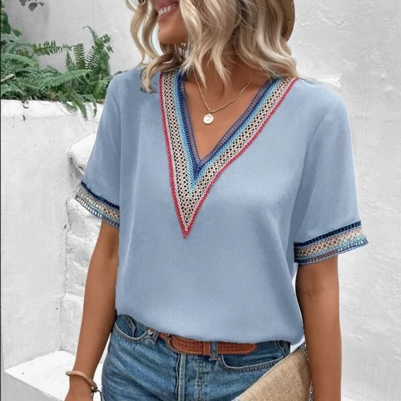 Элегантная ажурная кружевная рубашка с коротким рукавом, модные топы, Новинка лета, Офисная Женская блузка с V-образным вырезом, Повседневна...
Элегантная ажурная кружевная рубашка с коротким рукавом, модные топы, Новинка лета, Офисная Женская блузка с V-образным вырезом, Повседневна...