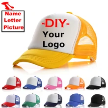 Factory Price! Free Custom Logo Baseball Cap Trucker Hat 100% Polyester Hats Blank Mesh Cap Men Women Dad Hat gorras