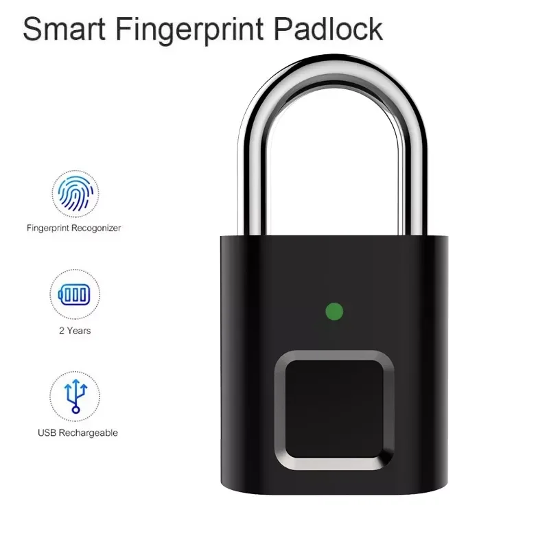 Mini Fingerprint Smart Padlock Door Lock Quick Unlock USB Rechargeable for case bag security electronic fingerprint
Mini Fingerprint Smart Padlock Door Lock Quick Unlock USB Rechargeable for case bag security electronic fingerprint