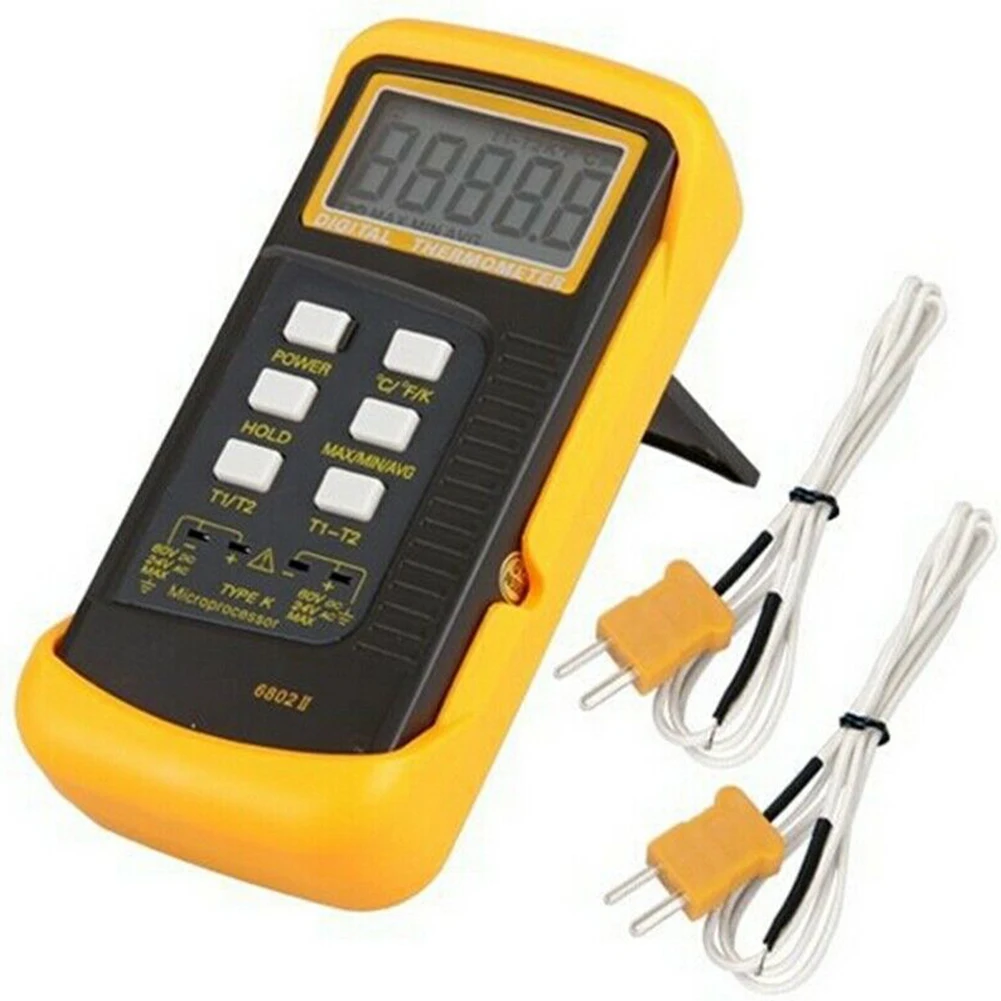 6802 II Dual Channel K Type Digital Thermocouple Sensor Digital Thermometer Measurement Gauge Outdoor Indoor Weather Station
6802 II Dual Channel K Type Digital Thermocouple Sensor Digital Thermometer Measurement Gauge Outdoor Indoor Weather Station